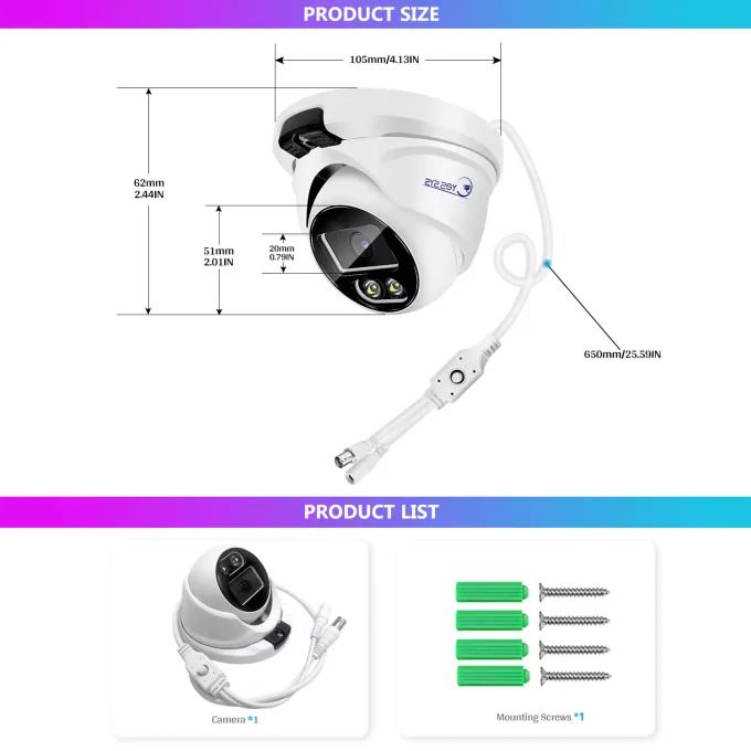 Eyes.sys 8MP 4K 4 IN 1 Dome Security Analog Camera HD IR Night-22193 - Image 6