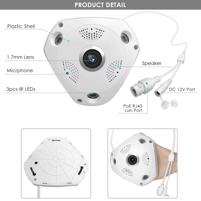 Eyes.sys 8MP/5MP PoE Fisheye Camera 360° Panoramic Lens-22211 - Image 6